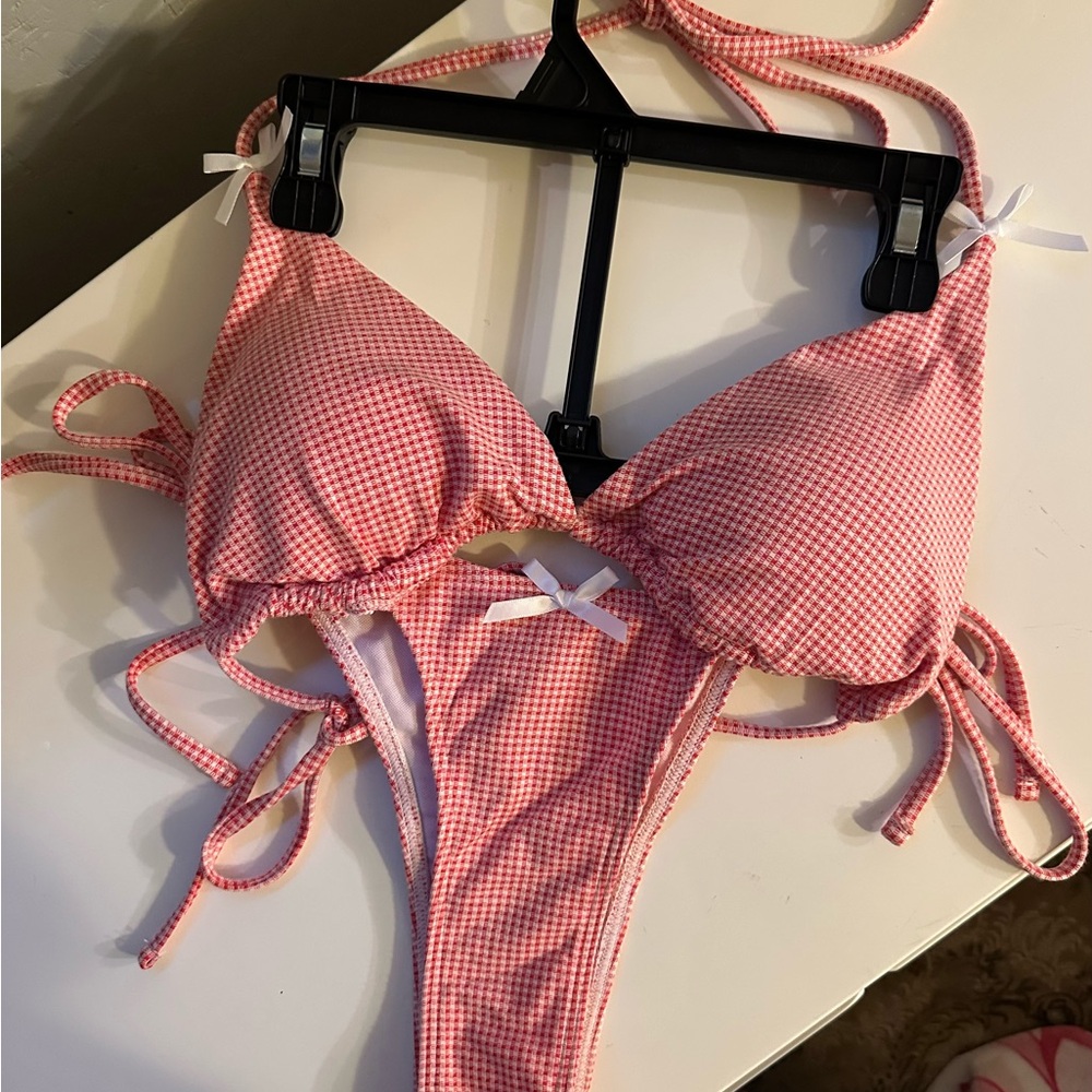 Brand new red and white bikini set